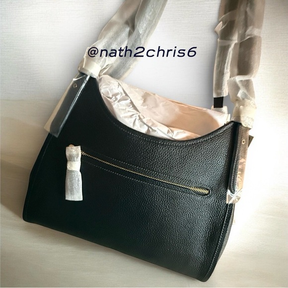 Coach Bella Medium Pebble Leather Shoulder Bag - Black NWT - Picture 10 of 16